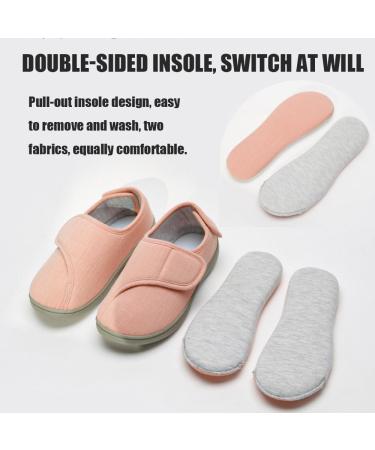 KAFTKO Adjustable Slipper Shoes for Swollen Feet - Diabetic, Edema, and Plantar Fasciitis Relief - Velcro Closure - Small Beige - Buy Online on GoSupps.com