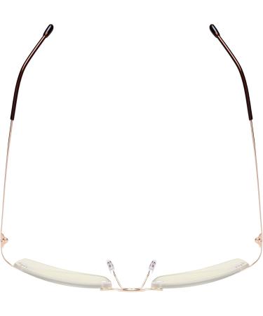 Eyekepper Rimless Progressive Multifocus Blue Light Filter Reading Glasses +3.00 for Men & Women - Stylish Gold Design - Buy Online on GoSupps.com