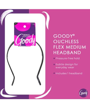 Goody Ouchless Medium Headband with Flex Tips - Black | Pain-Free Hair Accessory for All Hair Types - Buy Online on GoSupps.com