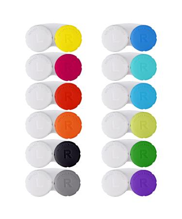 12PCS Colorful Contact Lens Case, Contact Lens Immersion Kit, Leak-Proof Packaging, Suitable for Outdoor Mini Contact Lens Case Screw Top