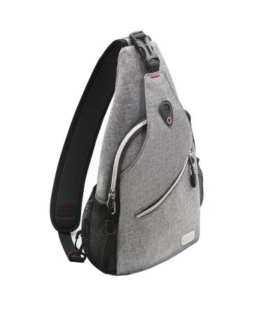 MOSISO Sling Backpack Multipurpose Crossbody Shoulder Bag Travel Hiking Daypack Gray