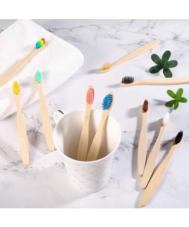 20 Pcs Ergonomic Kids Bamboo Toothbrushes - Biodegradable Handles for Children - Buy Online on GoSupps.com