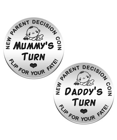 New Parents Decision Coin Gifts for Mum Dad New Mum Gifts Stainless Steel Commemorative Coins Gifts for Dad Mum Newborn Baby Gifts Mother's Day Gifts