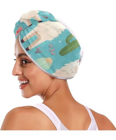 Cactus Alpaca Hair Towel 2 Pack - Super Absorbent Quick Dry Hair Turbans for Women & Girls - Buy Online on GoSupps.com