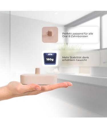 Buy Dabblu Toothbrush Holder | Modern Concrete Design for Oral-B Electric Toothbrush | Anti-Slip Stylish Gray & Ros | Order Now for Elegant Bathroom Decor - Buy Online on GoSupps.com