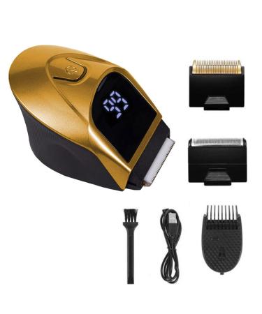 Self-Haircut Hair Clippers Shortcut Grooming Haircut Kit Waterproof Rechargeable Cordless Electric Hair Trimmer Men Head Clippers 2 Cutting Heads 4-in-1 Limit Comb (Gold) With 2 Cutting Heads Gold