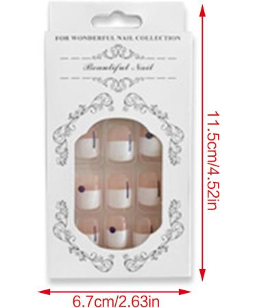 24Pieces Fake French Toe Nails Set Press On Short Square Kits Wearable False Nails Fashion Feet Tips Art False Nails Toe Nails Flat Shape Wearable Nails - Buy Online on GoSupps.com