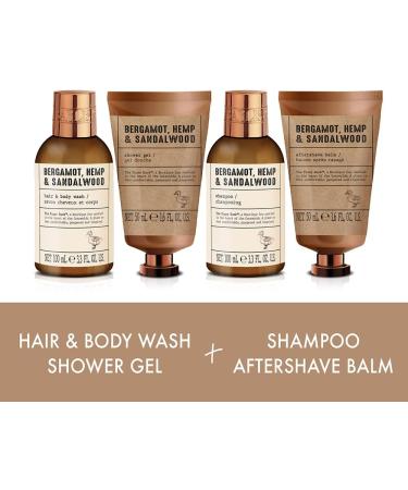 Baylis & Harding Men's Luxury Wash Bag Gift Set - Bergamot Hemp & Sandalwood (1 Pack) | Vegan Friendly - Buy Online on GoSupps.com