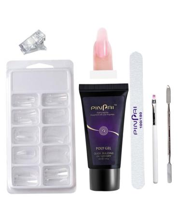 POPETPOP 1Set Set nail extension glue set nail extension gel nail art brush poly nail gel slip solution nail polish gel kit nail builder gel kit nail painting kit manicure art lamp plastic 16x5cm As Shown