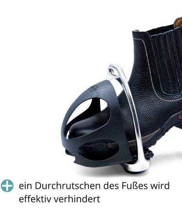 Compositi Stirrup Insert with Slip Protection - 1 Pair (2 Pieces) for Children | Black Safety Stamping Iron Insert with Cap - International Shipping Available - Buy Online on GoSupps.com