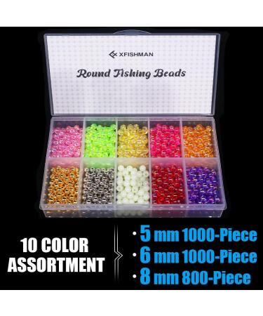 XFishMan Fishing Pearls - Holographic Bait for Salmon & Trout | 5mm 6mm 8mm | 1000-Piece Set in 10 Colors - Ideal for Saltwater & Sweetwater Fishing - Buy Online on GoSupps.com