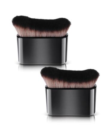 Amabro Makeup Brush 2 PCS 12'' Foundation Brush Flat Blush Brush Portable Facial Body Sunscreen Brush Kabuki Brush for Blending Liquid Cream Powder Cosmetics Bronzer Buffing Highlight Contour