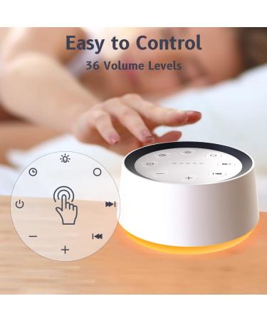 Sound Machine White Noise with 30 Soothing Sounds, 12 Colors, 5 Timers, Memory Function - for Baby Kids Adults - 32 Volume Levels, 10 Brightness Settings (White) - Buy Online on GoSupps.com