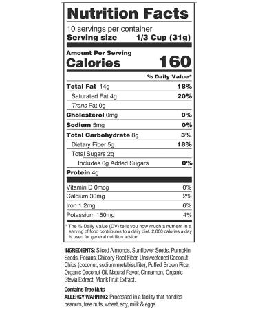 Diabetic Kitchen Cinnamon Pecan Granola Cereal - Low Carb, No Added Sugar, Keto-Friendly - Gluten-Free Snack & Breakfast Food (4 Pack) - Buy Online on GoSupps.com