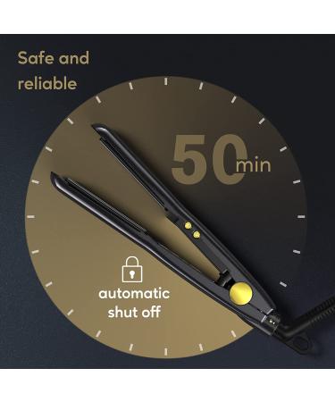 Terviiix Mini Flat Iron for Short Hair - Temperature Adjustable 12 Inch Travel Hair Straightener - Portable Ceramic Hair Straightener for Men - Black - Buy Online on GoSupps.com