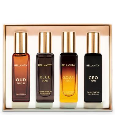 Bloom Beauty Bella Vita Luxury Man Perfume Gift Set 4 x 20 ml for Men with Klub Oud CEO G.O.A.T Perfume | Woody Citrusy Long Lasting EDP Fragrance Scent - Buy Online on GoSupps.com