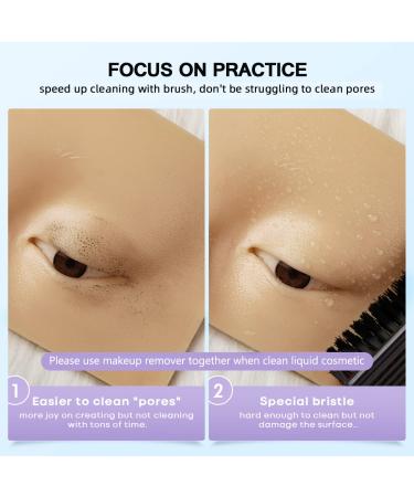 IMAKEUPNOW 3D Realistic Makeup Practice Face Board with Cleaning Brush | Eyeshadow Eyeliner Eyebrow Lash Mapping Model for Self-taught or Professional Artists - Buy Online on GoSupps.com