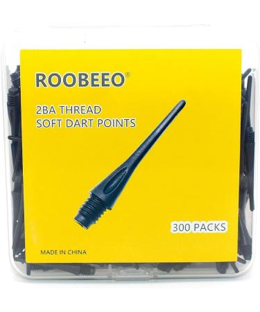 300 Pack ROOBEEO 2BA Thread Plastic Tip Dart Points - Replacement Soft Dart Tips in Black | Dart Accessories - Buy Online on GoSupps.com