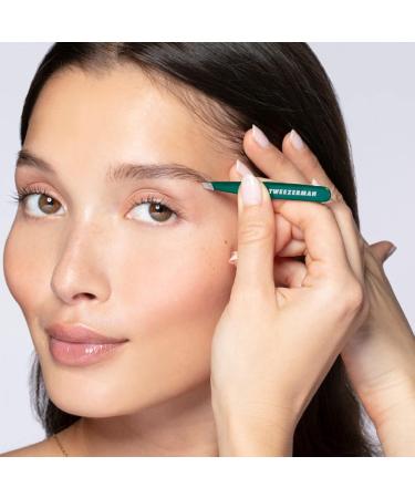 Tweezerman Emerald Shimmer Mini Slant Tweezer with Case - Precision Hair Removal Tool - Buy Online on GoSupps.com