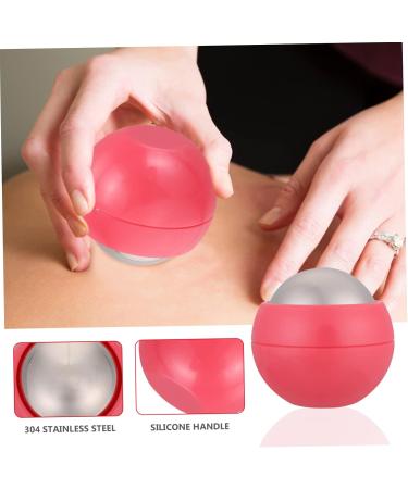 Frcolor 3-in-1 Hand Massage Ball - Portable Muscle & Foot Massage Device for Self-Massage | Pink ABS Roll Item for Body & Face Fitness - Buy Online on GoSupps.com