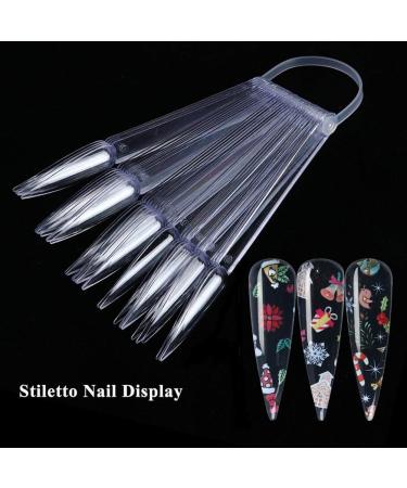 FOReverweihuajz Fan Shape Pointed False Nail Tips - Clear Polish Color Chart for Salon Manicure Art Display - Buy Online on GoSupps.com