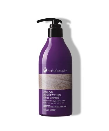 16.9 Fl Oz Purple Shampoo  Toning Shampoo for Blonde Gray Hair  Eliminates Brassy and Yellow Tones  Infused with Cocos Nucifera Oil for Both Men & Women  Free of Sulfate  Parabens and Gluten
