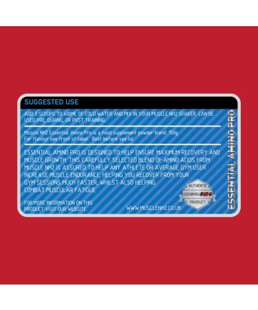MUSCLENH2 Essential Amino Pro BCAA Powder - Red Apple Flavour 150g | Build Lean Muscle & Recovery Boost | 10 Servings - Buy Online on GoSupps.com