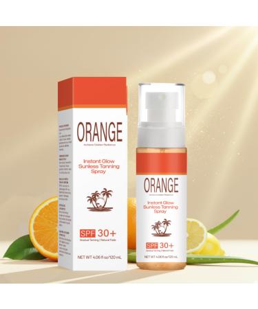 Instant Glow Sunless Tanning Spray | Natural-Looking Self Tanner for Face & Body | Hydrating with Aloe Hyaluronic Acid & Vitamin E | Streak-Free Buildable Color | 4.06 fl oz (1PC)