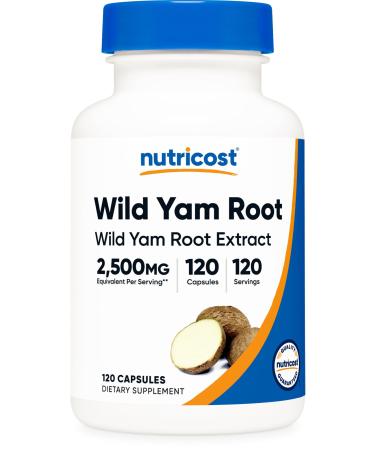 Nutricost Wild Yam Root 2 500mg Equivalent (from 125mg of 20:1 Extract) Per Serving 120 Capsules for 120 Servings Per Bottle - Vegan Wild Yam Root Extract Supplement Gluten-Free GMO-Free