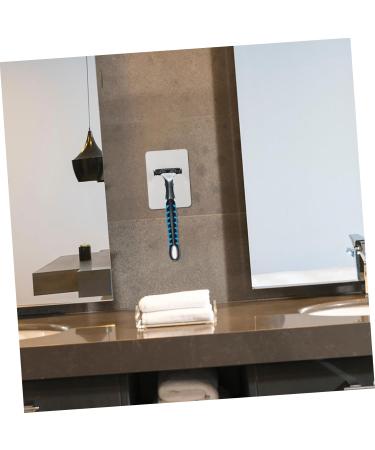 Alipis Self-Adhesive Shower Razor Hooks - 4-Piece White ABS Holder for Brushes & Loofahs - No Punching Compact Design (7.5x5.5x3cm) - Buy Online on GoSupps.com