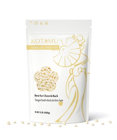 KOTAMU Wax Beads for Sensitive Skin, lLB Cream Hard Wax Beans for Both Fine & Coarse Body Hair