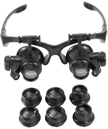 Magnifying Glasses Headband Magnifier 10X 15X 20X 25X Magnification Adjustable LED Light Magnifier Jewellery Watch Repair Magnifying Glass Tool