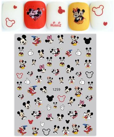 12 Sheets Cute Kawaii Cartoon Mouse Nail Art Stickers - 3D Self-Adhesive Nail Decals for Girls & Women | International Shipping - Buy Online on GoSupps.com