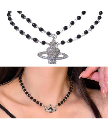 Oralgos Adjustable Skull Trailer Necklace | Stylish Planetary Design | Comfortable Alloy & Pearl Jewelry - Buy Online on GoSupps.com