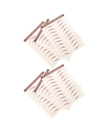 POPETPOP 6 Feuilles D Autocollants Temporaires pour Sourcils Bruns 3D Waterproof Transfert Naturel et pais Autocollants D coller pour Maquillage Rapide et Entretien Quotidien