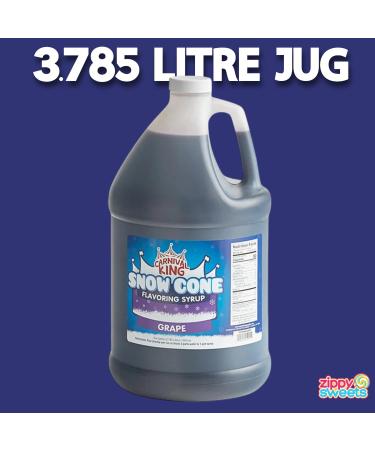 ZippySweets - Grape Snow Cone Syrup with Complimentary Pump 1 Gallon Makes Up to 128 Snow Cones Perfect Shaved Ice Syrup for Parties and Events Tasty Shaved Ice Treats - Buy Online on GoSupps.com