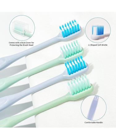Y-Kelin Orthodontic Toothbrush Set - 4 Pcs U-Shaped Brushes with Soft Bristles and Covers - Buy Online on GoSupps.com