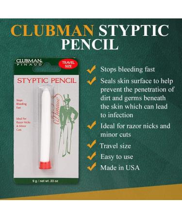 Clubman Styptic Pencil 0.25 oz (3 Pack) - Fast-Acting Skin Healer - Buy Online on GoSupps.com
