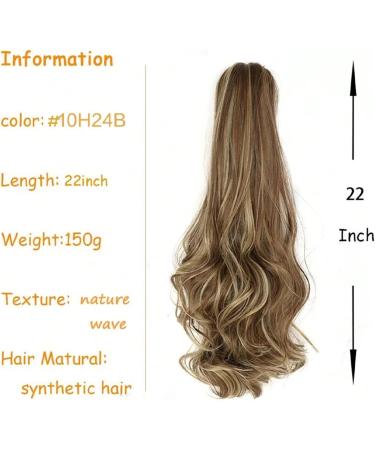 Ponytail Extension Claw Clip In Wavy Ponytail Extensions Synthetic Fiber Ponytail Hair Piece 22 Inch Long Wavy Curly Claw Clip Ponytail Extensions for Women Girls Ponytail Hairpiece for Women (Color 22inches SH88-8 - Buy Online on GoSupps.com