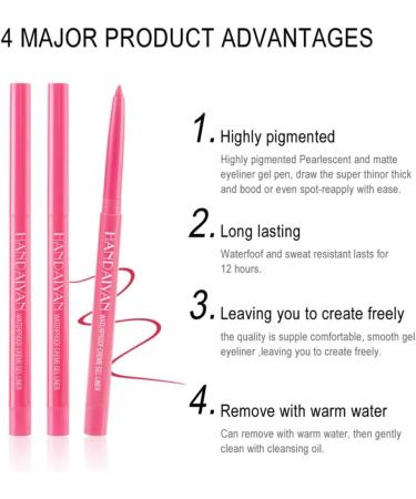 Colourful Eyeliners Matte Eyeliner Pencil Long Lasting Waterproof Makeup Cosmetics 12PCS - Buy Online on GoSupps.com