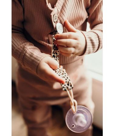 Silicone Leopard Printed Pacifier Clip by Three Little Tots | Modern, Short & Safety Tested - Buy Online on GoSupps.com