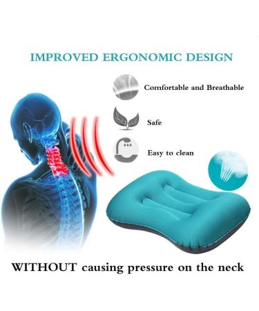 SUNYAO Ultralight Inflatable Camping Pillows - 2 Pack, Compact & Comfortable Neck/Lumbar Support for Camping, Backpacking & Hiking - Peacock Blue - Buy Online on GoSupps.com