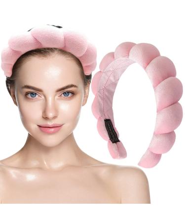 Puffy Makeup Headband Spa Headband for Women Sponge & Terry Towel Cloth Fabric Versed Headbands Hair Accessories for Skincare Yoga Face Washing Makeup Removal Shower and Facial Mask