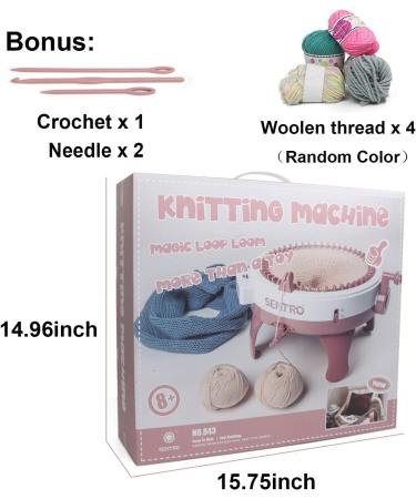 48-Needle Knitting Machine with Row Counter for Adults/Kids - DIY Scarf, Hat, Sock - Rotating Double Knits - Smart Weaving Loom - Buy Online on GoSupps.com