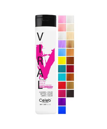 Celeb Luxury Colorwash Color Depositing Shampoo + Bondfix Bond Rebuilder  Semi Permanent Hair Color  Vegan Hair Dye  Viral and Gem Lites Viral Hot Pink Colorwash Shampoo