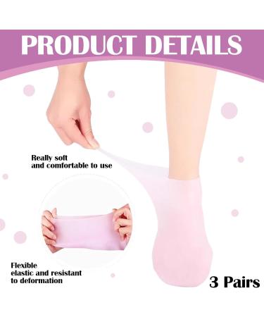 3 Pairs Silicone Socks for Women Silicone Socks for Cracked Feet Women Foot Spa Pedicure Silicone Socks Softening Dry Cracked Feet Rough Skins Protective Gel Socks(Pink) - Buy Online on GoSupps.com