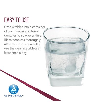 Dynarex Denture Cleanser Tablets - Peppermint Odor & Stain Removal - 40 Individually Wrapped Tablets per Box - Case of 24 Boxes - International Shipping Available - Buy Online on GoSupps.com