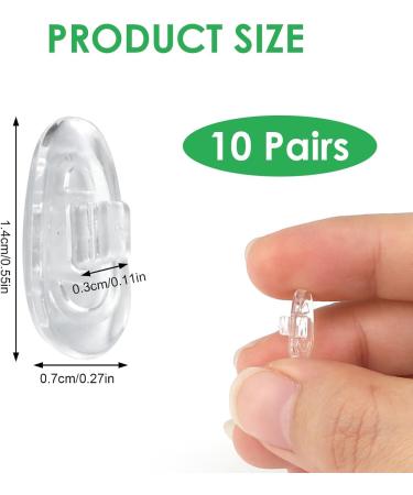 10 Pairs Silicone Nose Pads - Non-Slip Glasses & Sunglasses Accessories - Comfortable Pressure-Reducing Clear Pads - Buy Online on GoSupps.com
