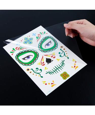 Halloween 3 Otters Temporary Face Tattoos - 19PCS Sugar Skull, Day of the Dead, and Skeleton Face Stickers for Party Favor Supplies - Buy Online on GoSupps.com