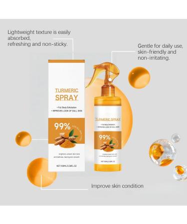 BRVLY Turmeric Exfoliating Spray with Retinol Turmeric Face & Body Scrub Exfoliator Whitening Facial Scrub for Dark Spots and Black Head Remover Gentle Skin Exfoliator for Men 5 - Buy Online on GoSupps.com